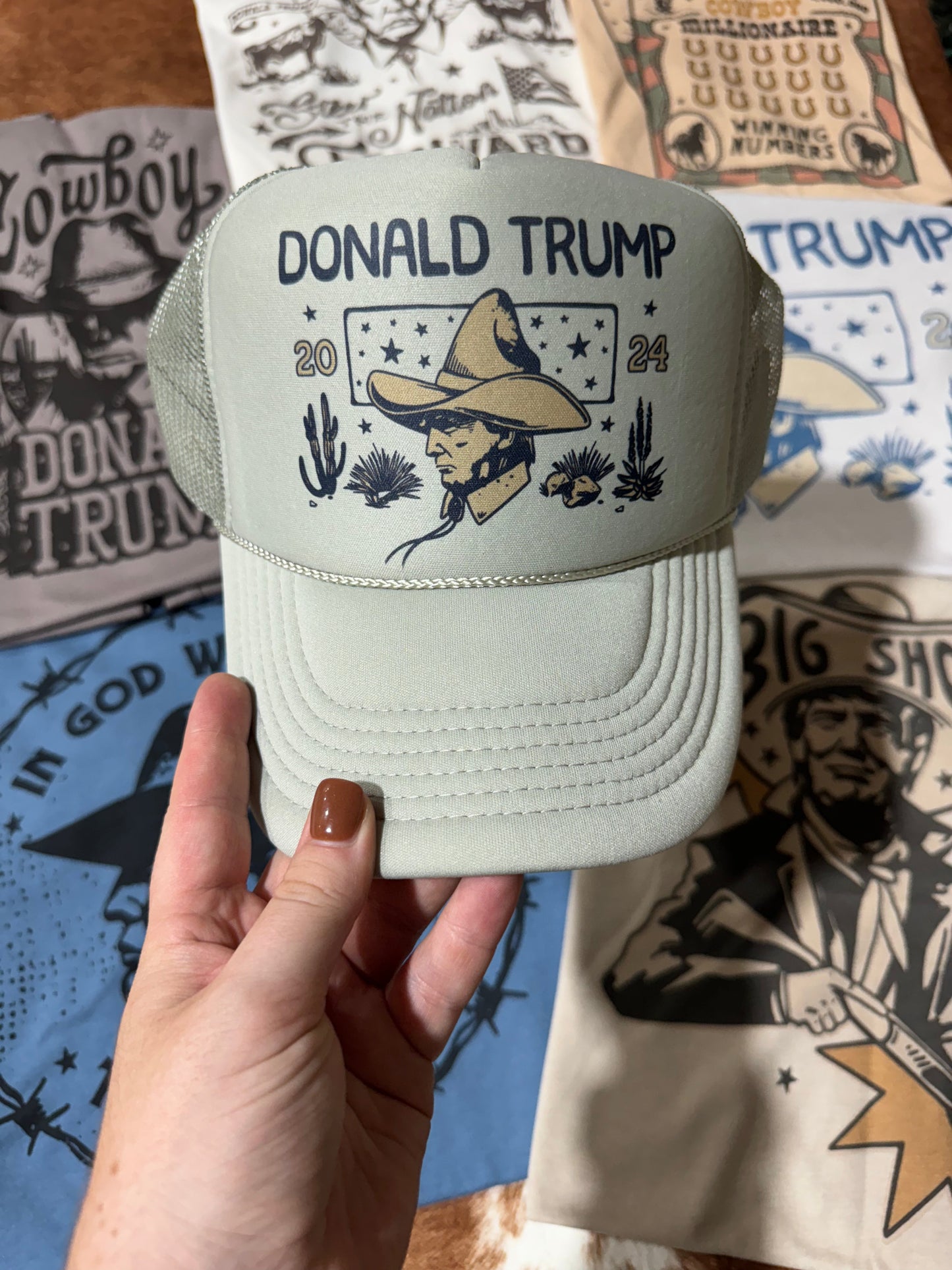 Desert Cowboy Trump Trucker Hat