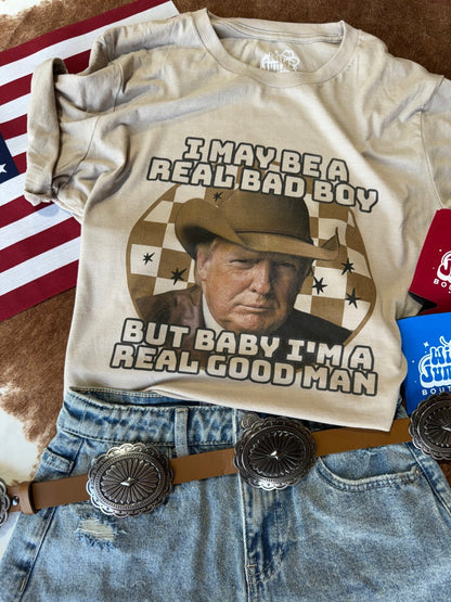 A Real Good Man Trump Graphic TeeTanS