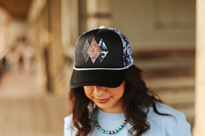 Aztec Desert Cow Patch Trucker HatBlack Cow