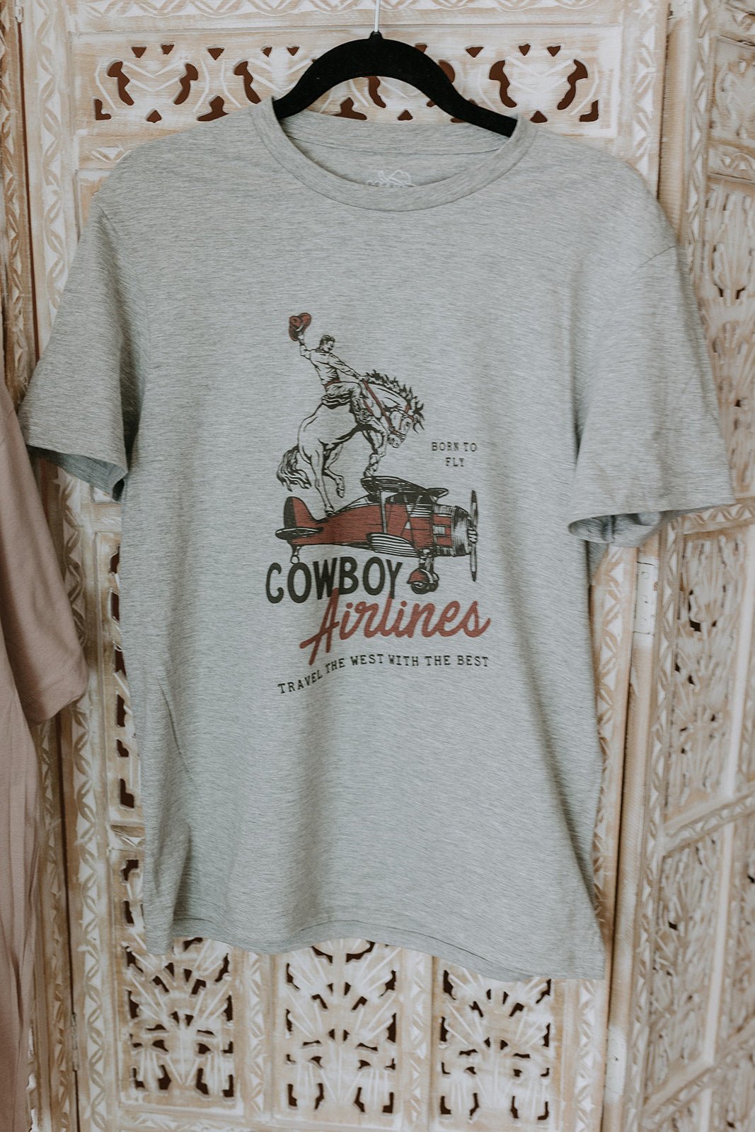 Cowboy Airlines Graphic TeeGreyS