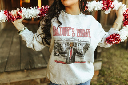 Daddys Home Trump Graphic SweatshirtOatmealS