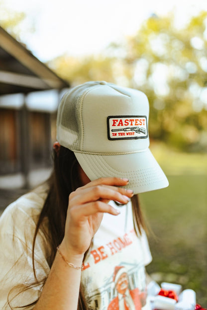 Fastest in the West Patch Trucker HatGrey