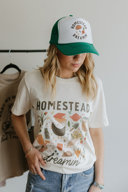 Homestead Dreamin Trucker HatGreen and White