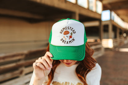 Homestead Dreamin Trucker HatGreen and White