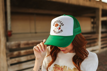 Homestead Dreamin Trucker HatGreen and White