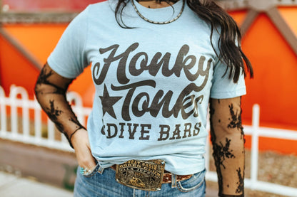 Honky Tonks & Dive Bars Graphic TeeStonewash DenimS