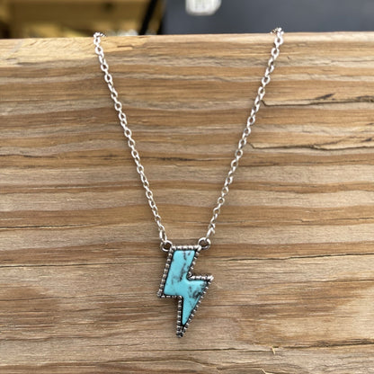 Lightning Bolt Stone NecklaceTurquoiseMini