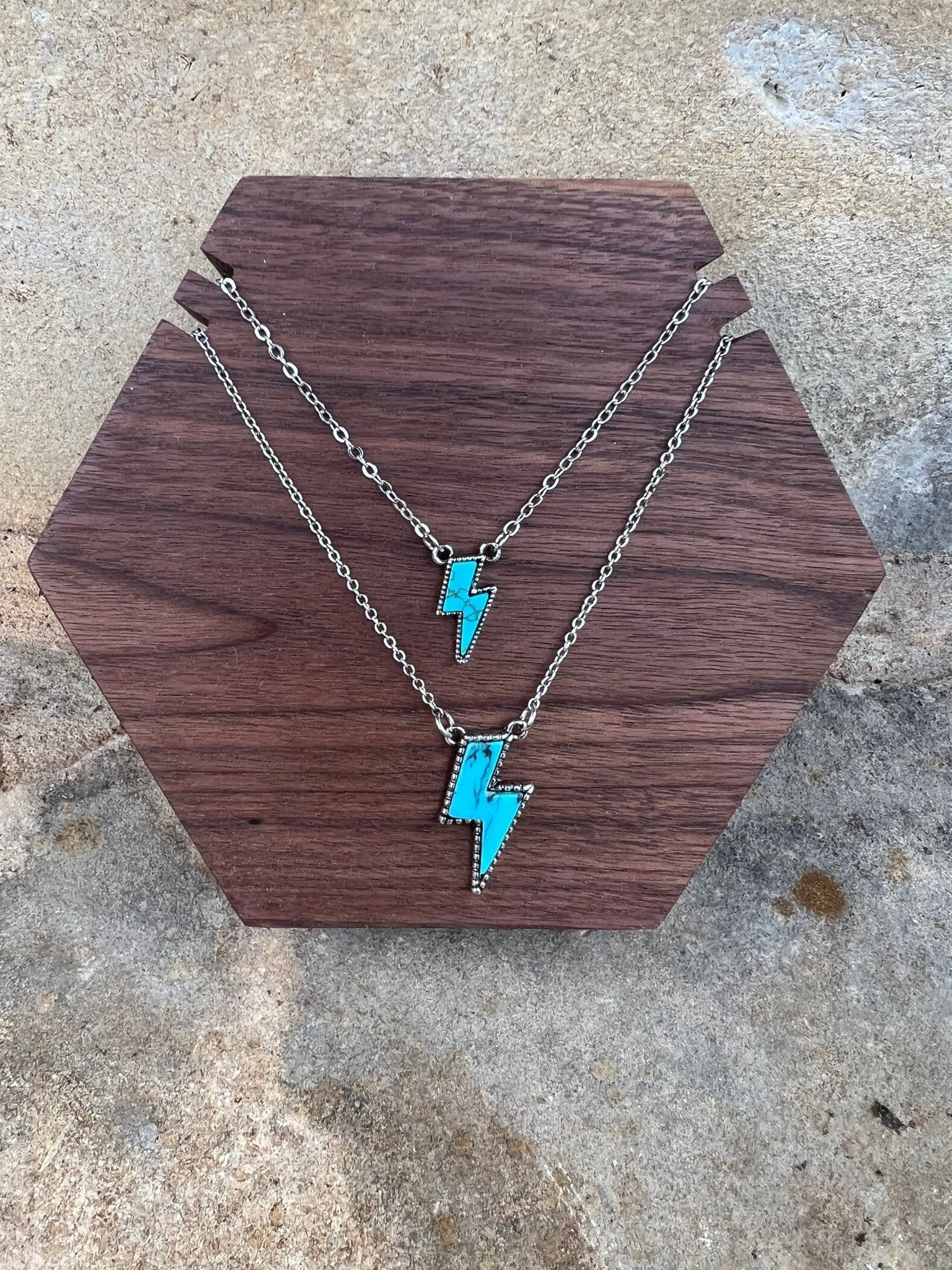 Lightning Bolt Stone NecklaceTurquoiseMini