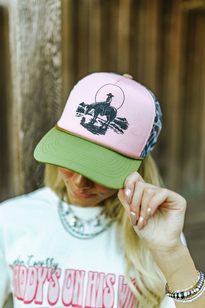 Lone Rider Duck Camo Trucker HatPink Camo