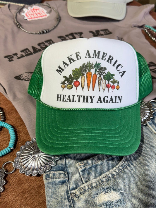 Make America Healthy Again Trucker HatGreen & White