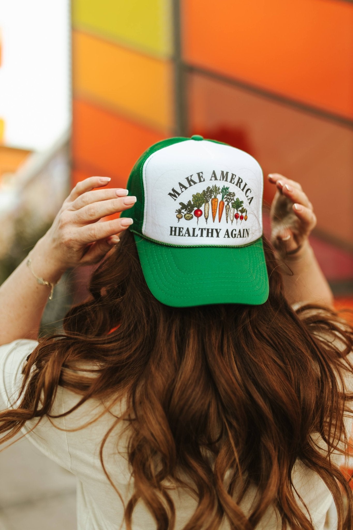 Make America Healthy Again Trucker HatGreen & White