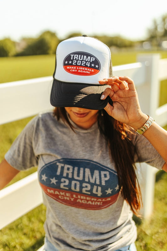 Make Liberals Cry Trucker HatBlack & WhiteOS