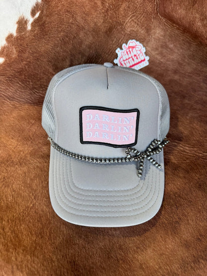 Pearl Bow Trucker Hat Chain