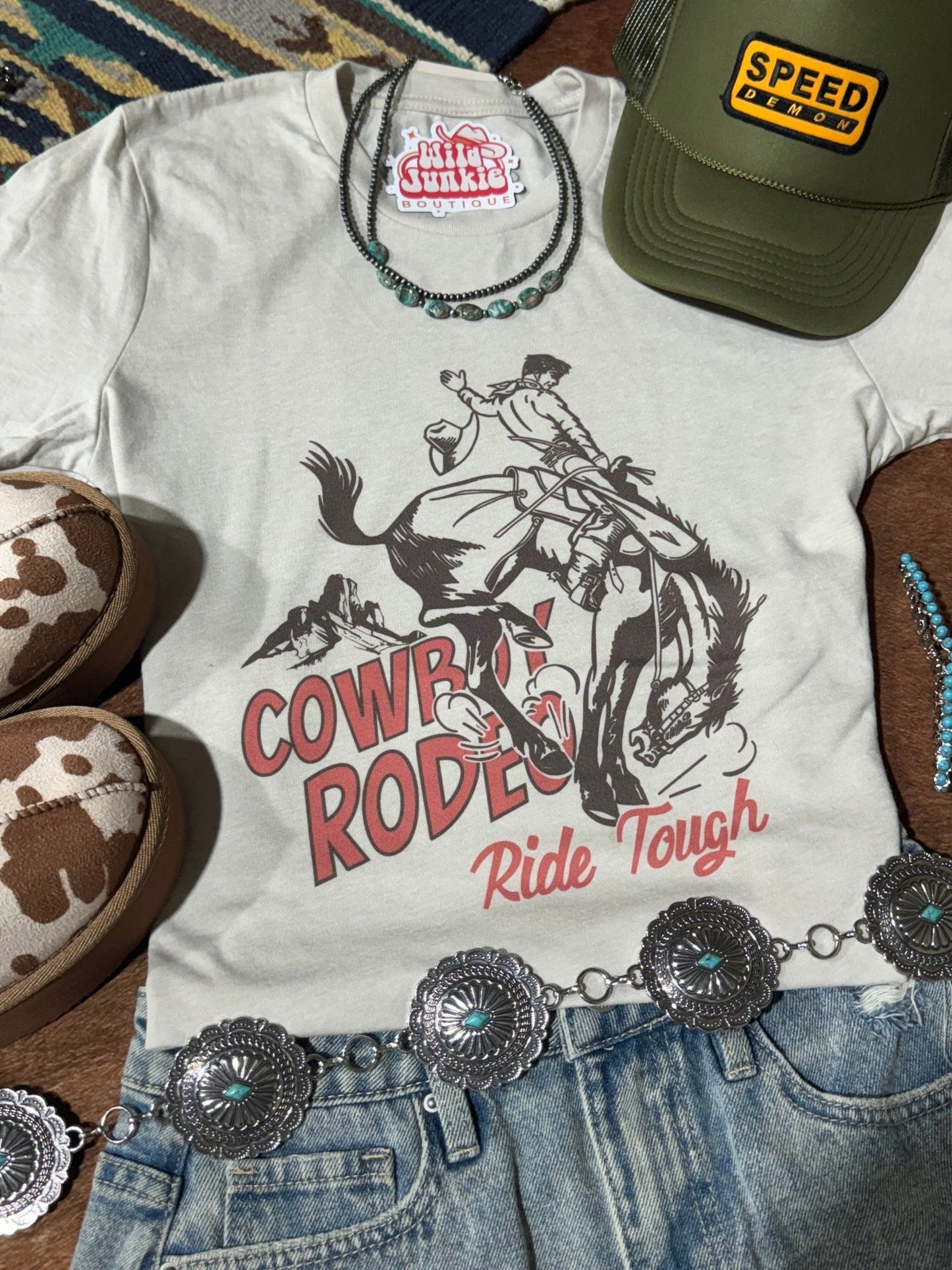 Ride Tough Cowboy Rodeo Graphic TeeCementS