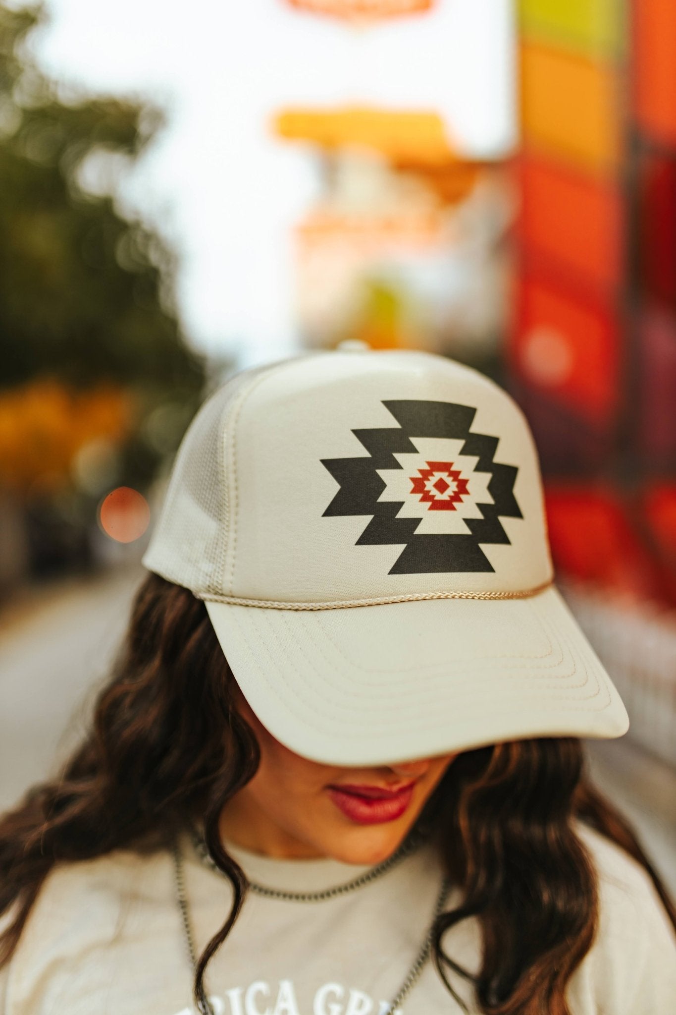 Simple Aztec Trucker HatTan