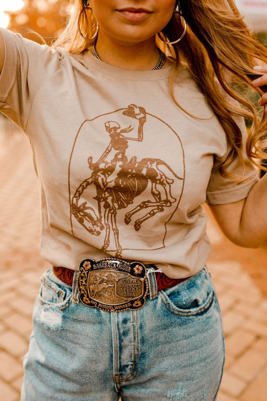 Simple Buckin Bronco Western Graphic TeeTanS