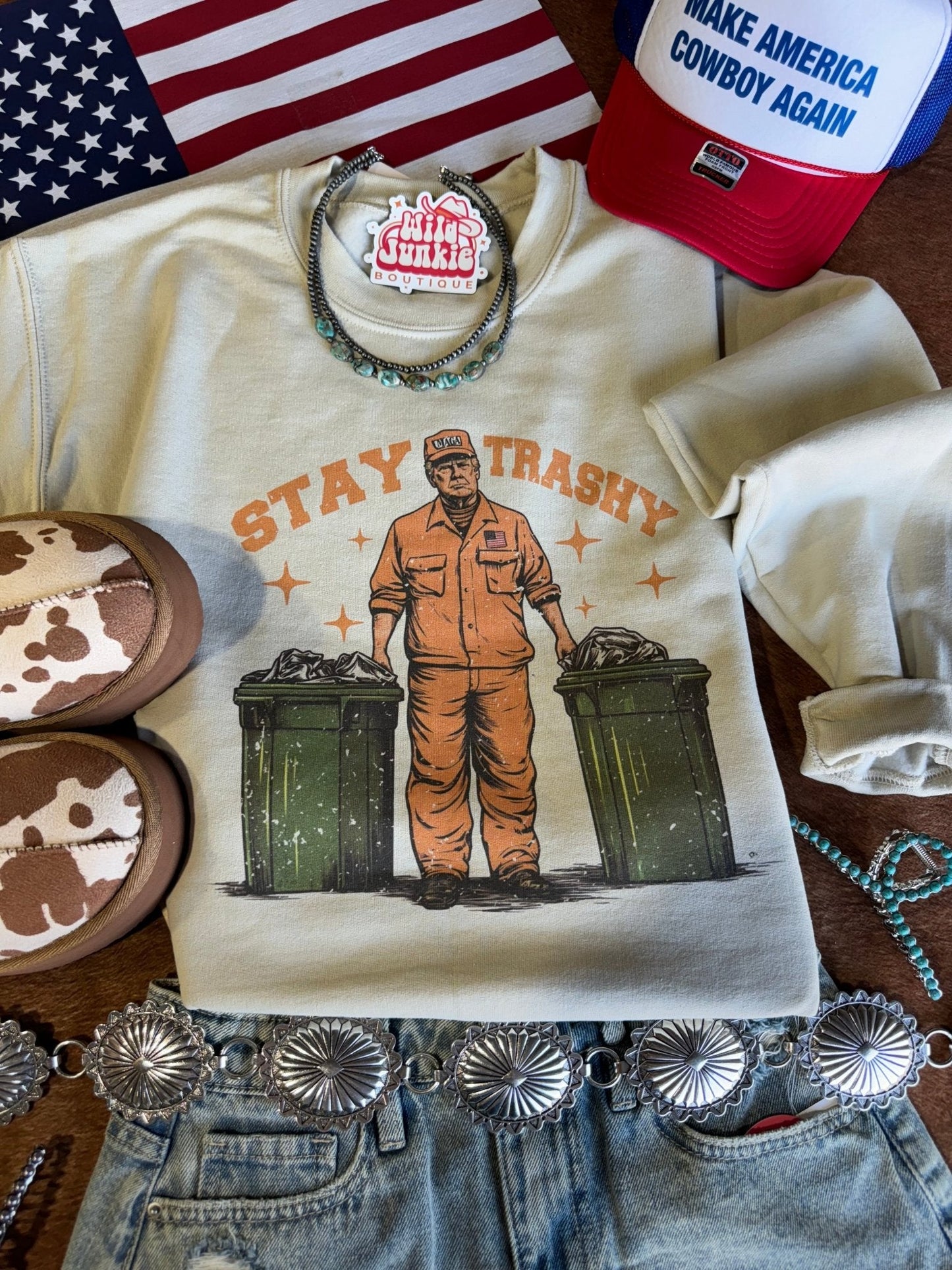 Stay Trashy Trump Graphic SweatshirtSandS