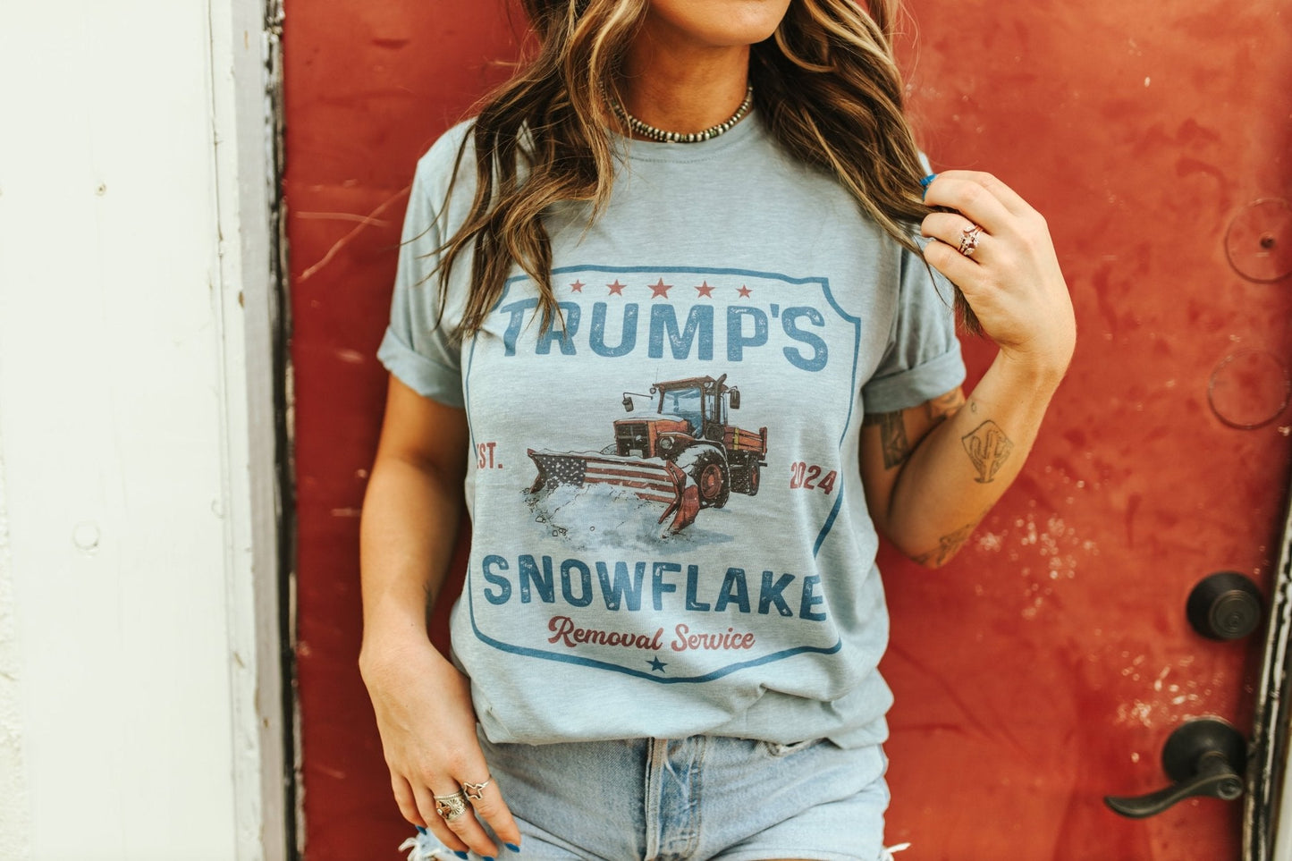 Trump's Snowflake Removal Service Graphic TeeLight AshS