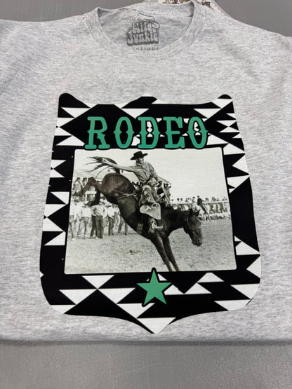 Vintage Rodeo Cowboy Graphic TeeCool GreyS